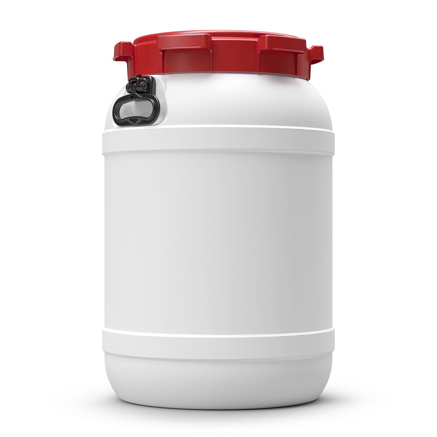 1 Gallon White UN Rated HDPE Wide Mouth Drum with Red Lid